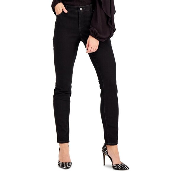 I.N.C. International Concepts Petite Mid Rise Black Skinny Jeans NWT - Picture 1 of 8